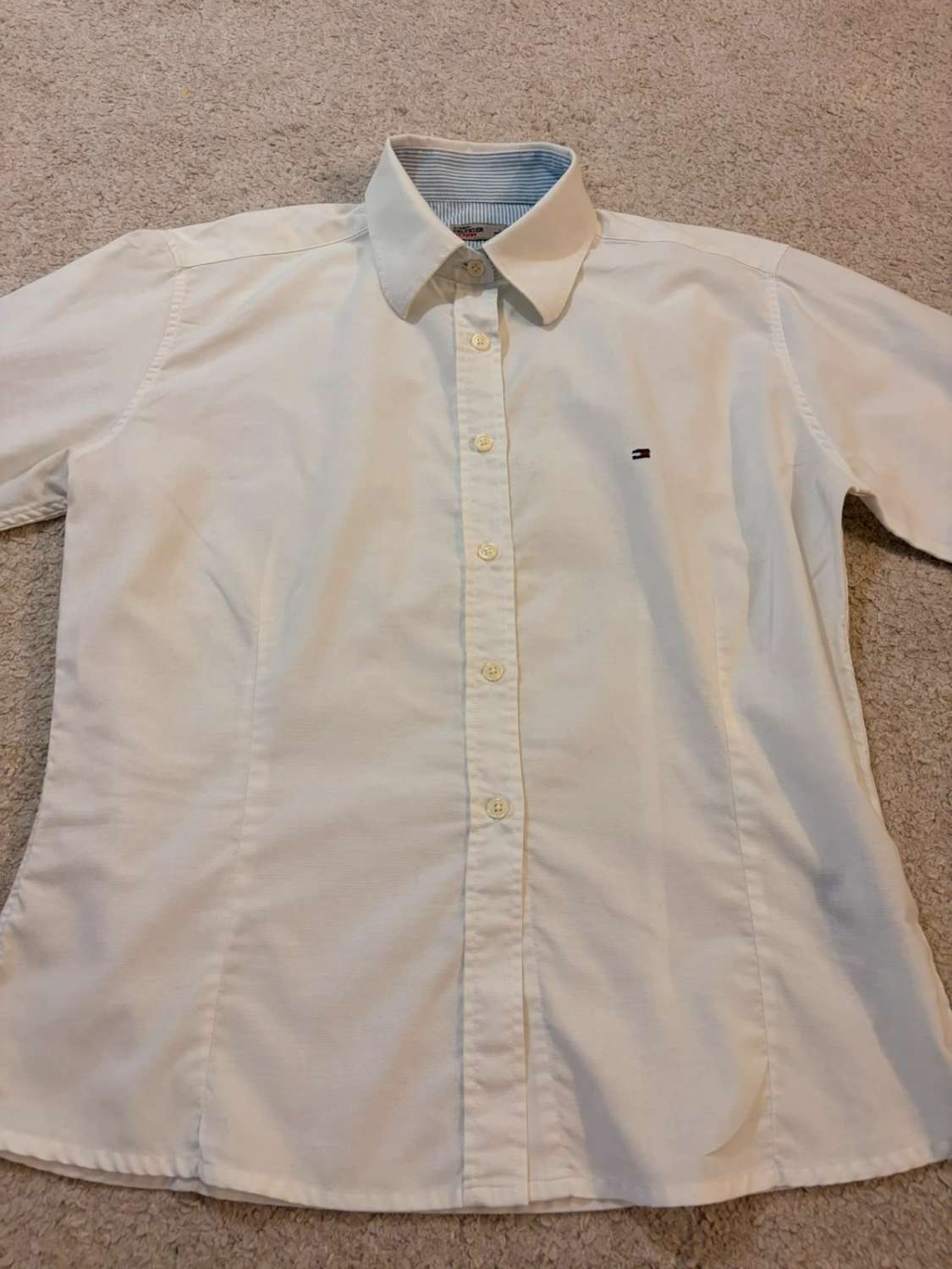 Chemise Tommy Hilfiger Denim Femme L | Blanc Pur 🤍 | Coton Doux | Style Preppy