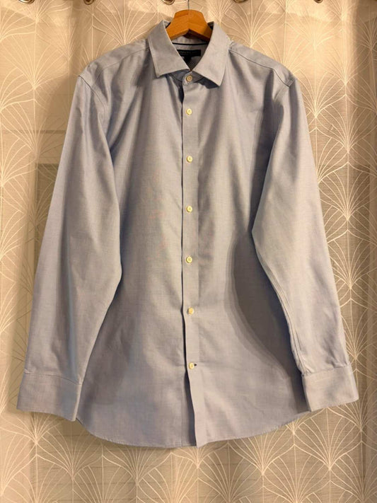 Chemise Banana Republic L | Non-Iron | Slim Fit | Carreaux Bleu & Blanc | Business Casual