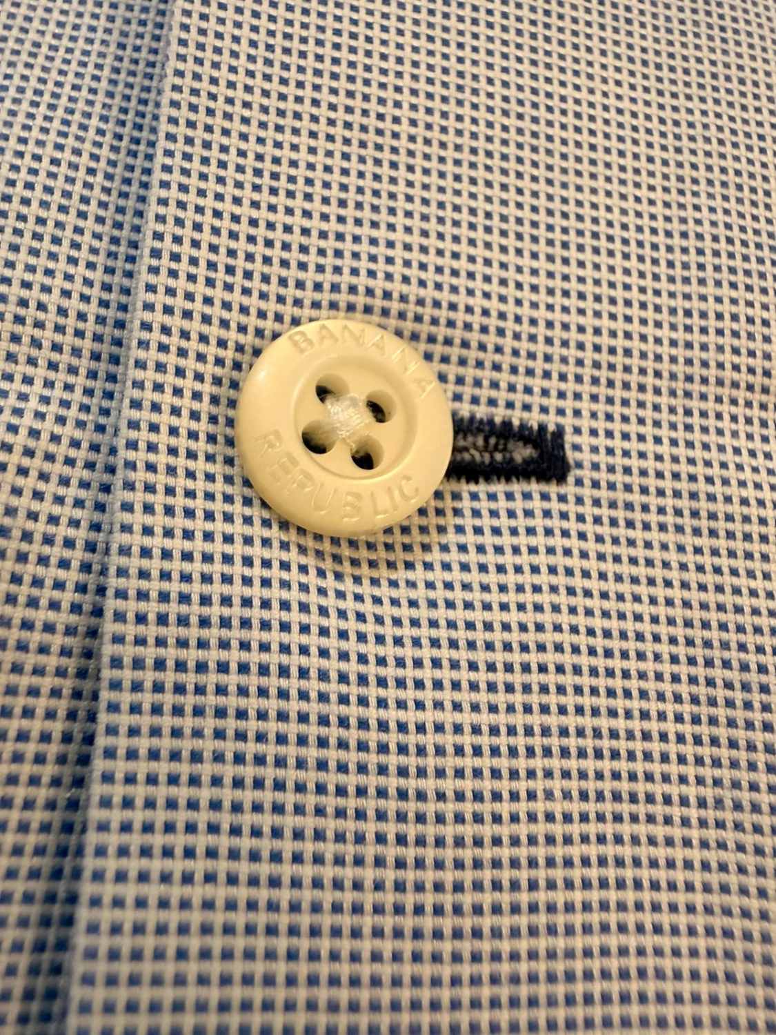Camisa Banana Republic L | Sem Ferro | Slim Fit | Xadrez Azul & Branco | Casual de Negócios
