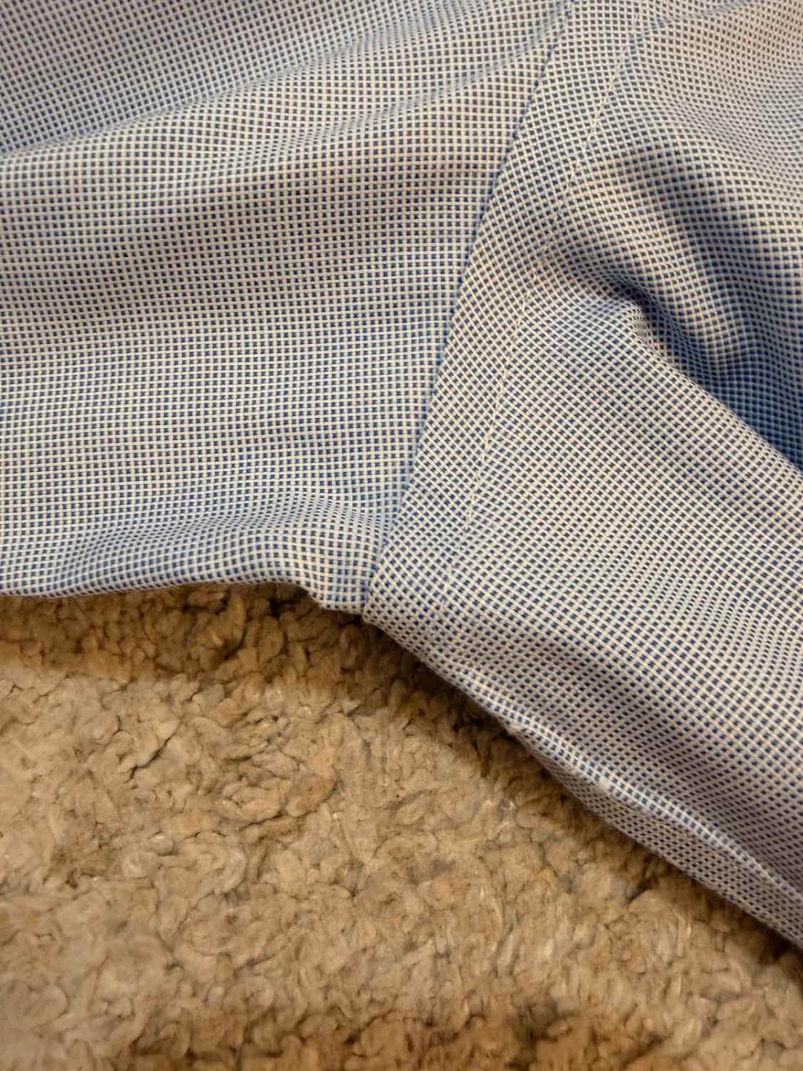 Camisa Banana Republic L | Sem Ferro | Slim Fit | Xadrez Azul & Branco | Casual de Negócios