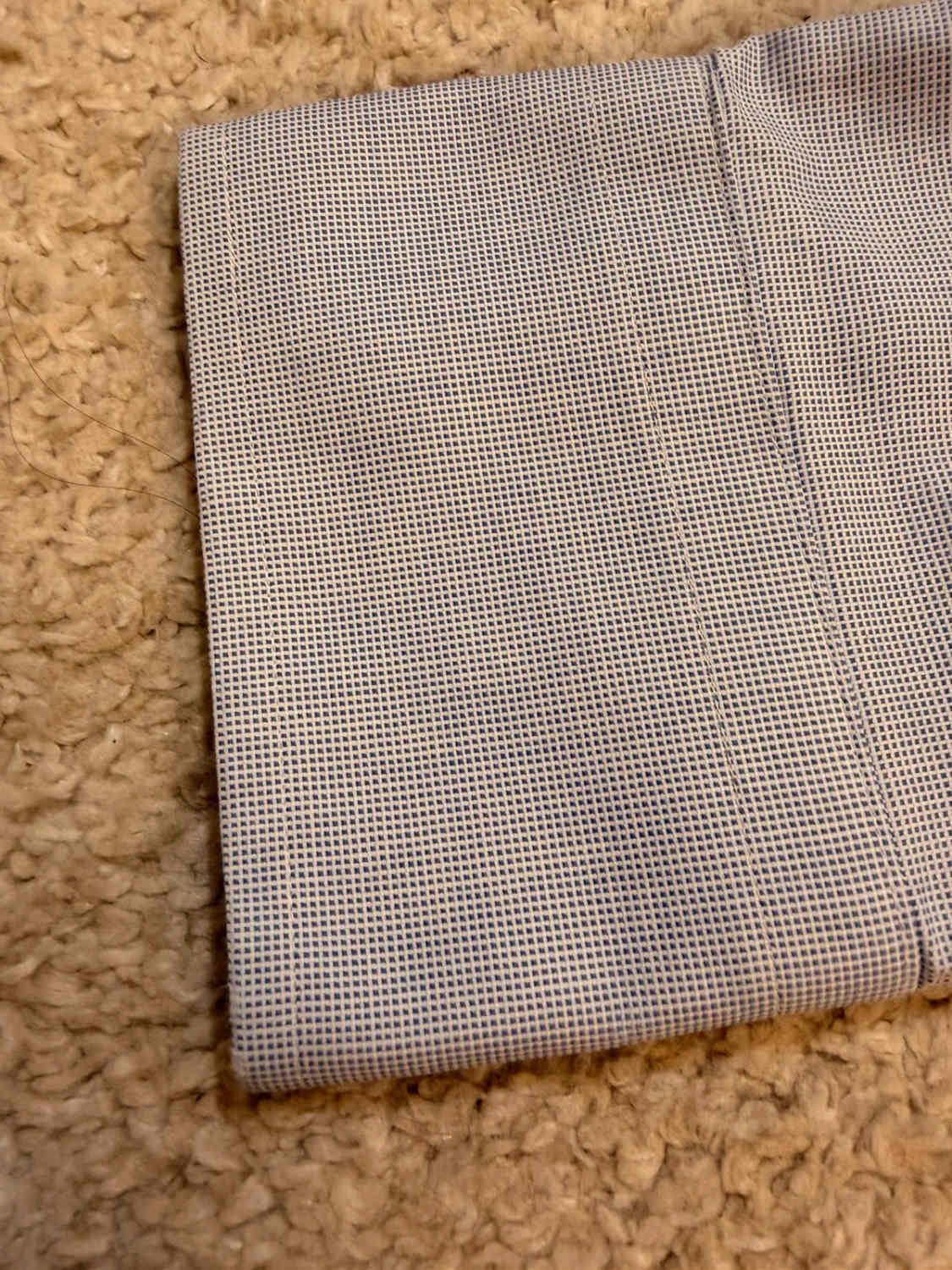 Camisa Banana Republic L | Sem Ferro | Slim Fit | Xadrez Azul & Branco | Casual de Negócios