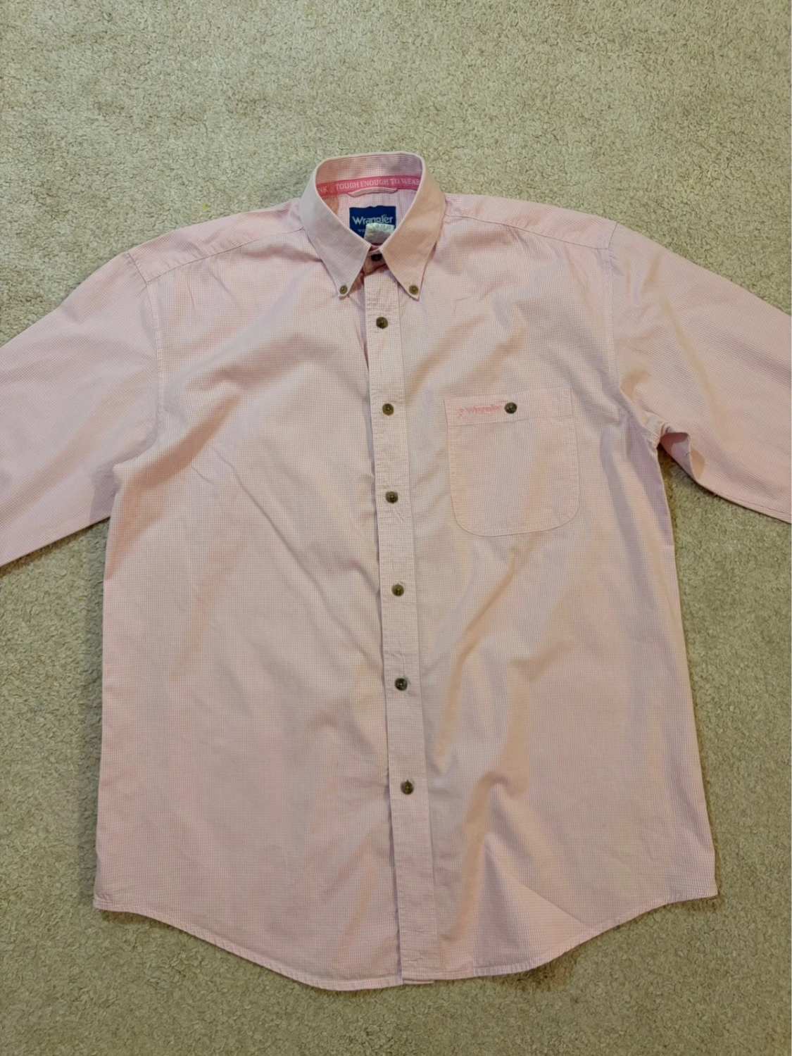 Camicia Wrangler Western XL | Edizione Speciale Tough Enough to Wear Pink | Quadri Rosa