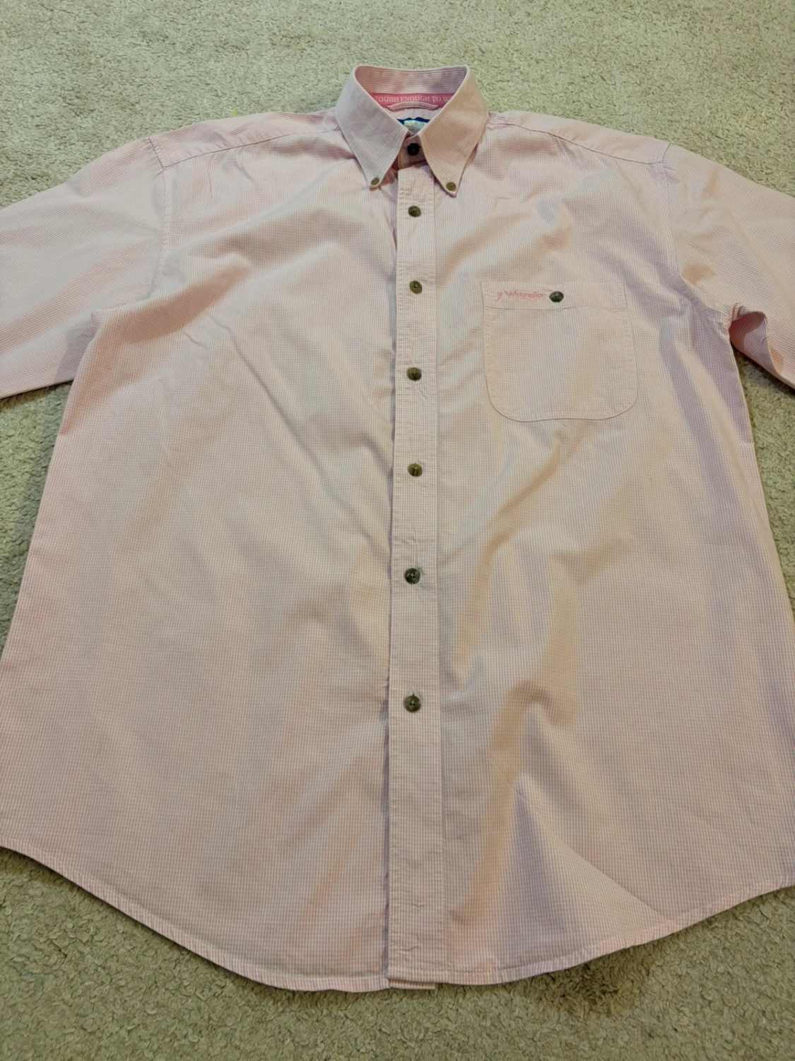 Camicia Wrangler Western XL | Edizione Speciale Tough Enough to Wear Pink | Quadri Rosa