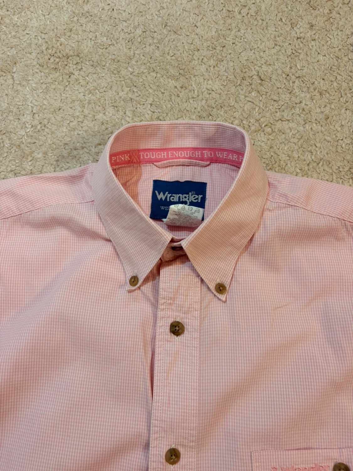 Camicia Wrangler Western XL | Edizione Speciale Tough Enough to Wear Pink | Quadri Rosa