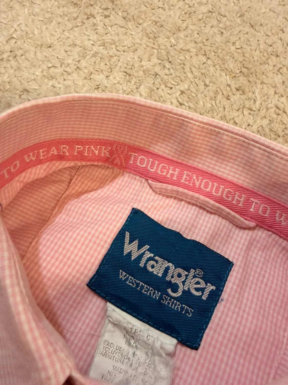 Camicia Wrangler Western XL | Edizione Speciale Tough Enough to Wear Pink | Quadri Rosa