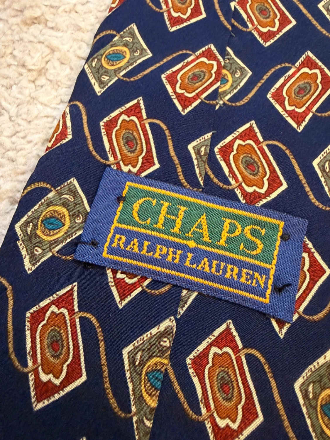 👔 Cravate Chaps Ralph Lauren - Soie - Marine