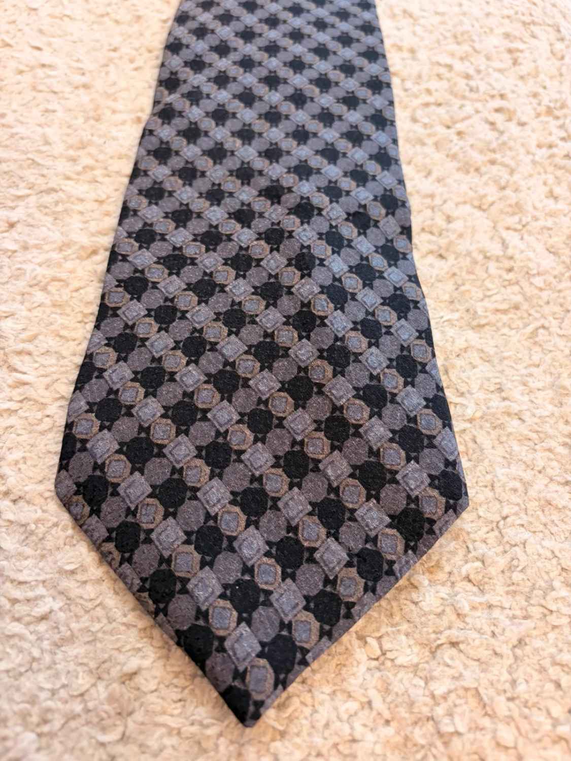 👔 Cravate Progress en Soie - Gris, Noir & Beige