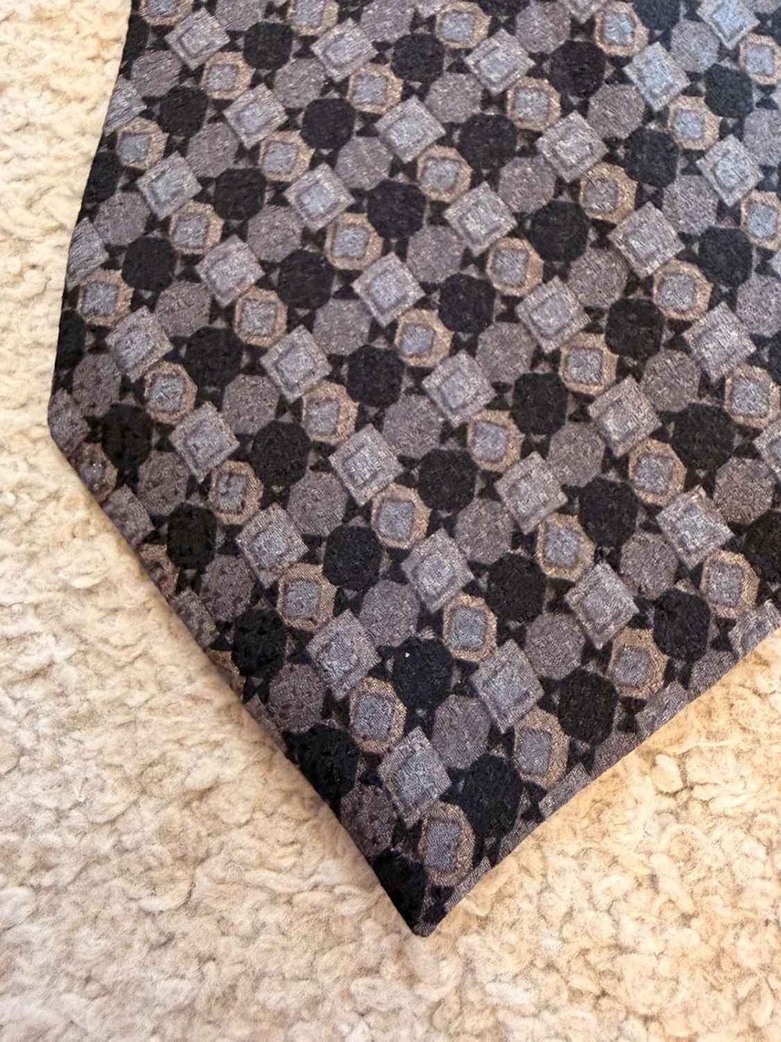 👔 Cravate Progress en Soie - Gris, Noir & Beige