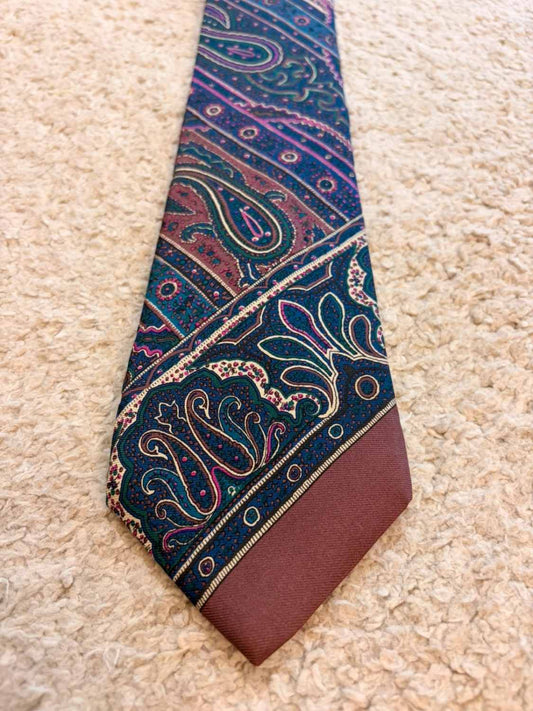 👔 Cravate Liberty - Soie - Marine, Rose & Vert