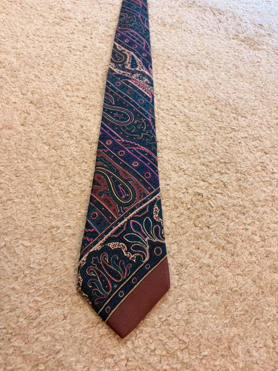 👔 Cravate Liberty - Soie - Marine, Rose & Vert