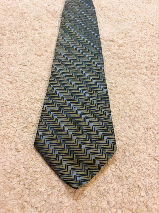 👔 Cravate Van Heusen - Soie - Tons Kaki & Bleu