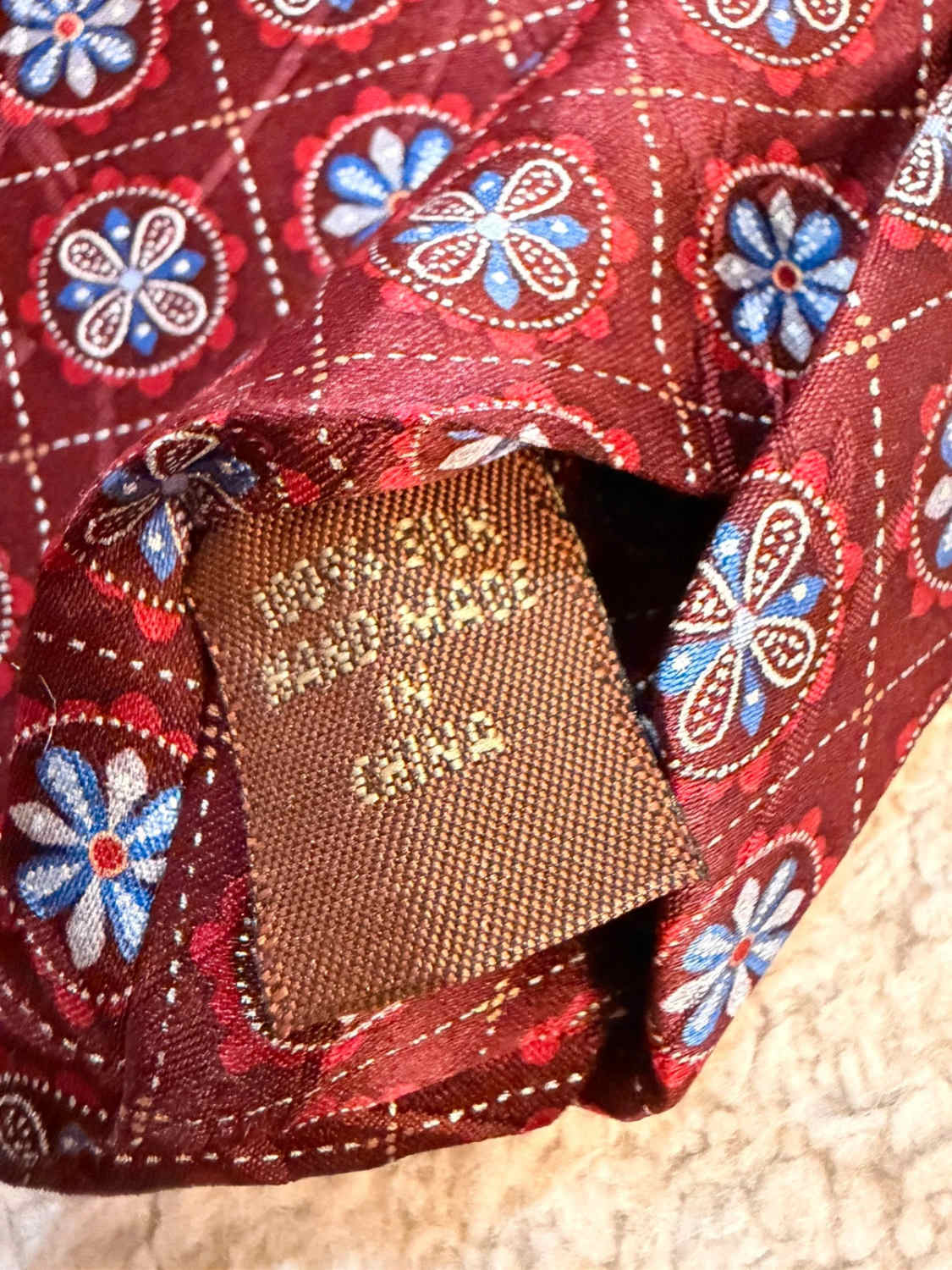 👔 Cravate Tasso Elba - Soie - Bordeaux