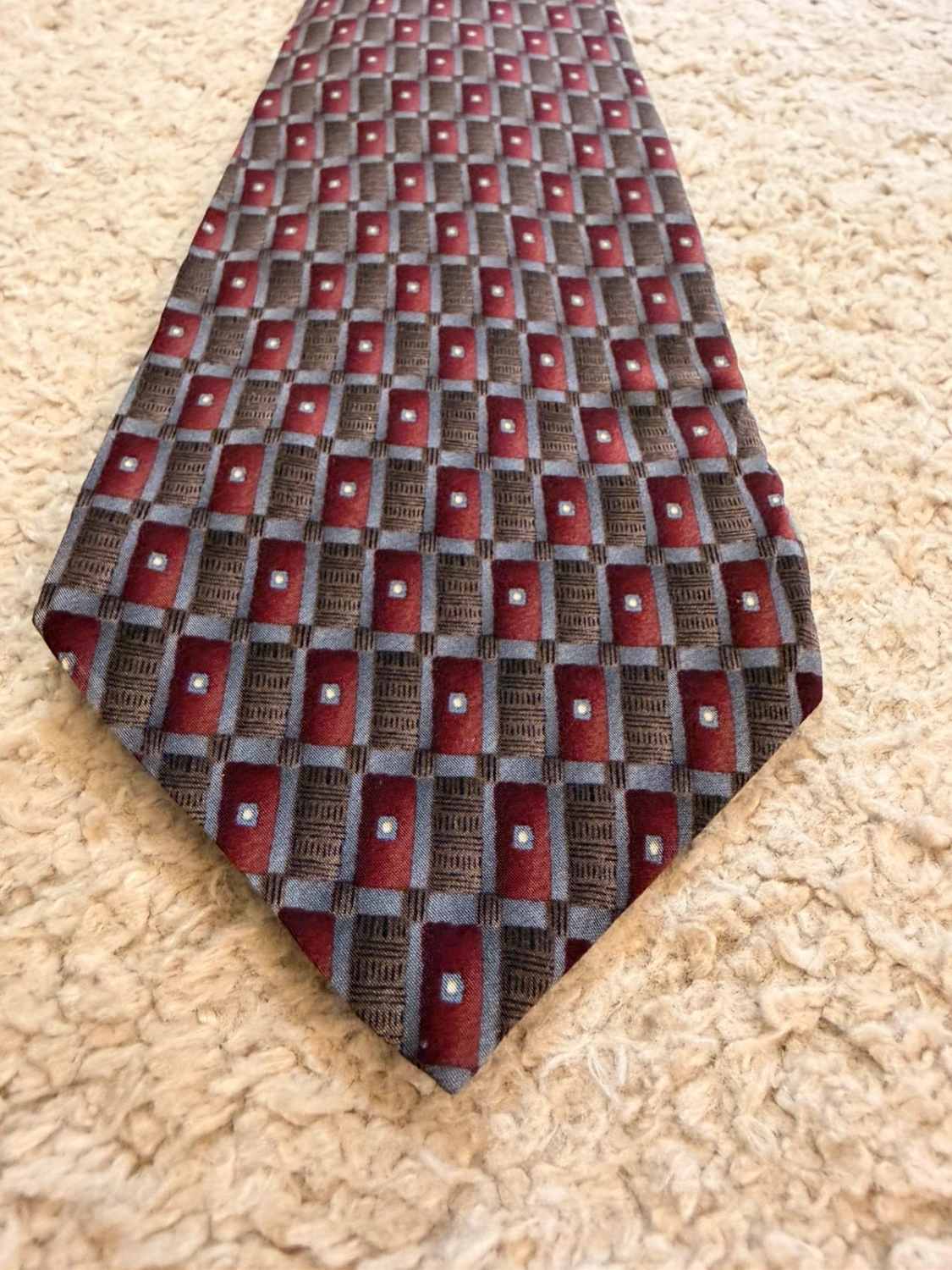 👔 Cravate Christopher Reeve - Soie - Bordeaux & Gris