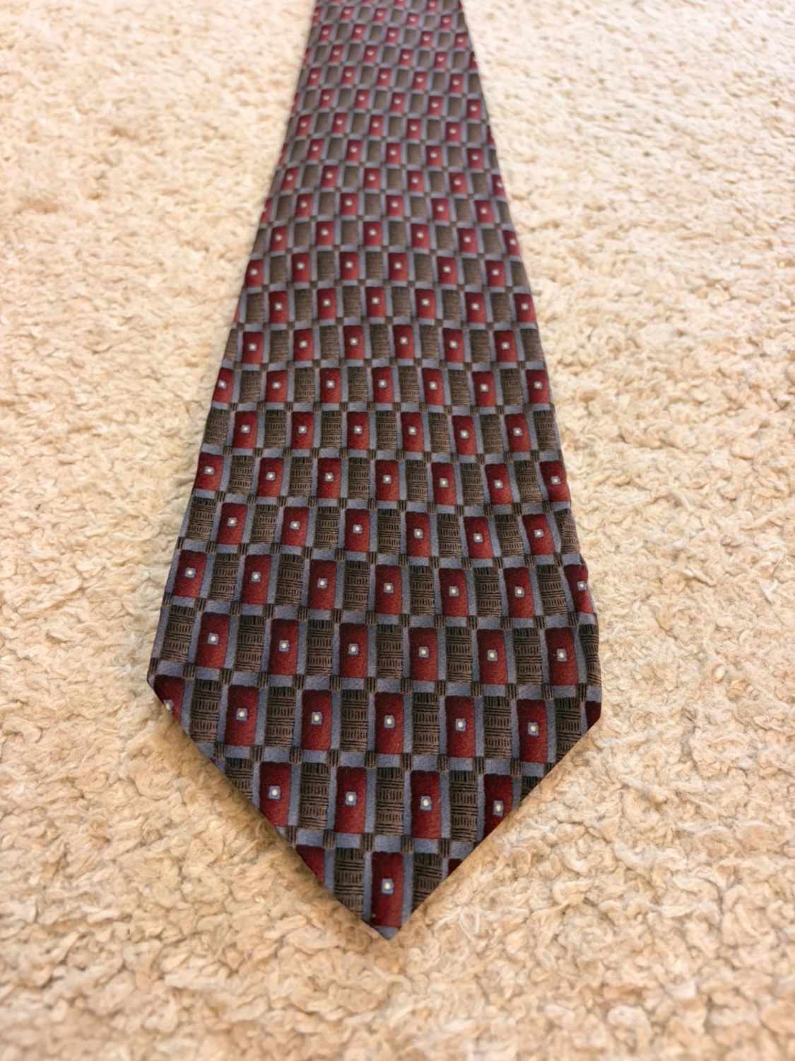 👔 Cravate Christopher Reeve - Soie - Bordeaux & Gris