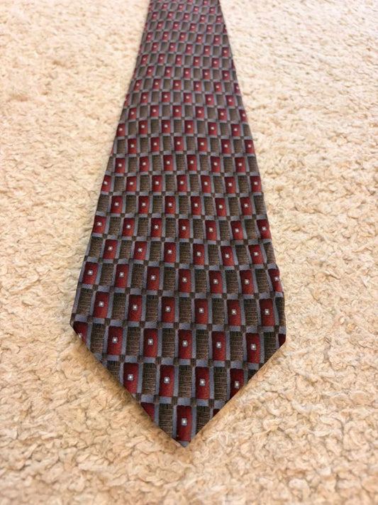 👔 Cravate Christopher Reeve - Soie - Bordeaux & Gris