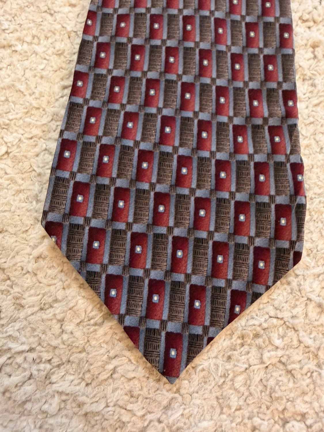 👔 Cravate Christopher Reeve - Soie - Bordeaux & Gris