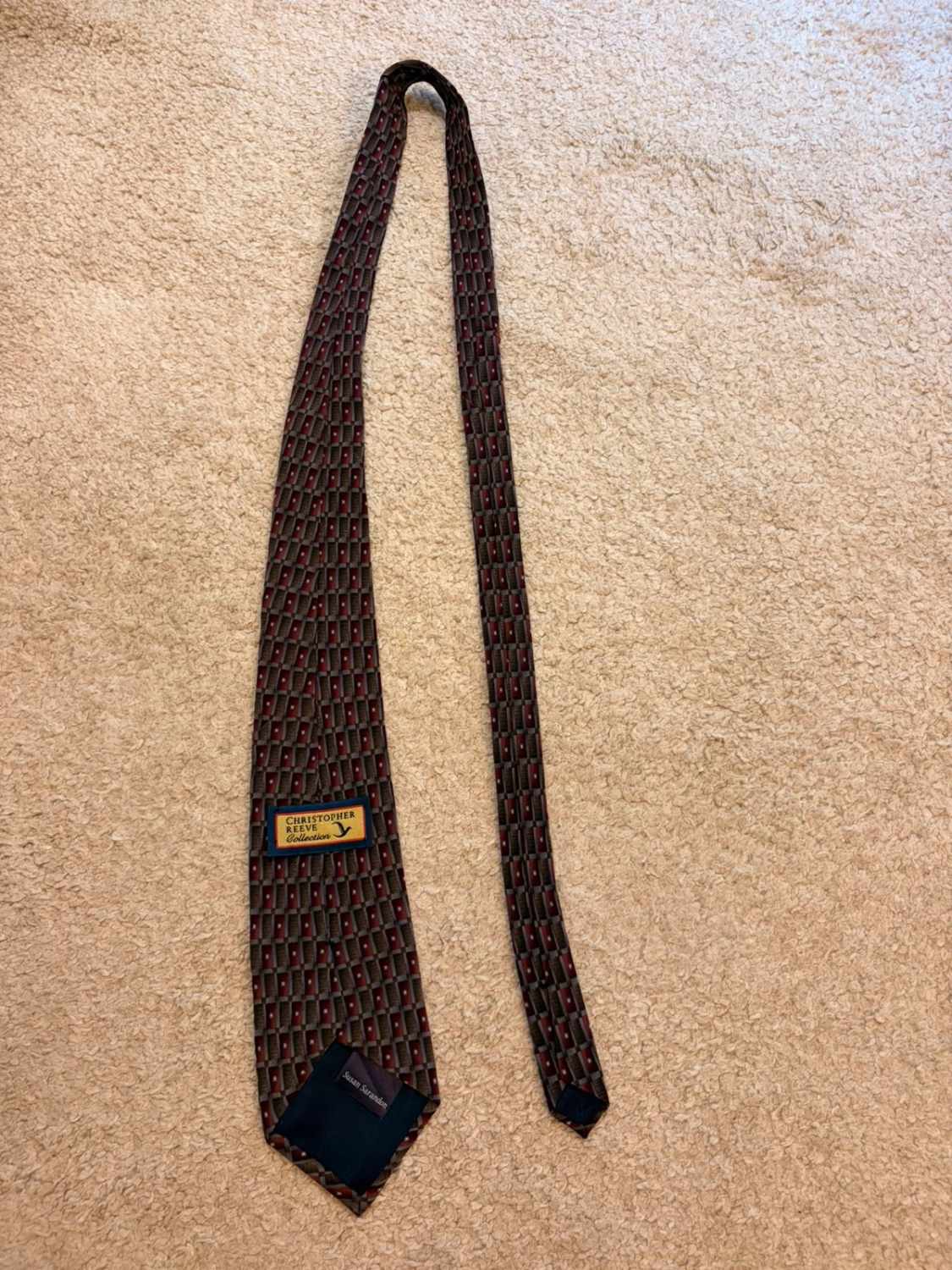 👔 Cravate Christopher Reeve - Soie - Bordeaux & Gris