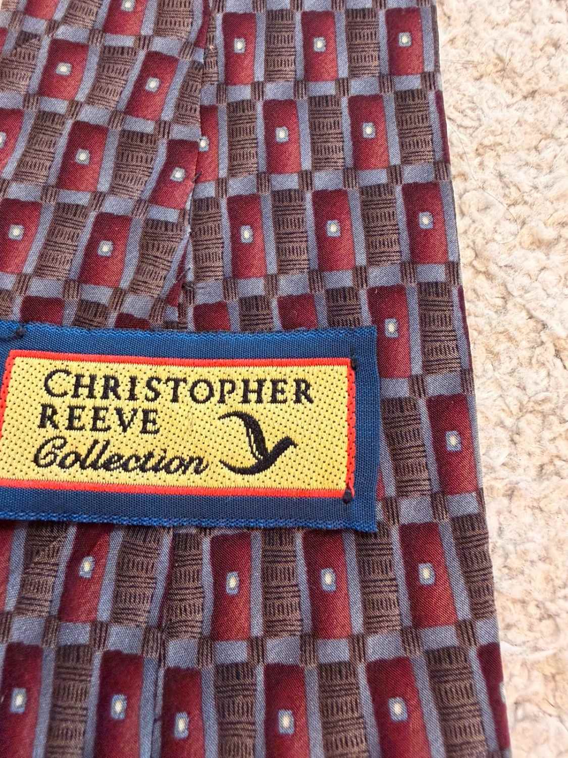 👔 Cravate Christopher Reeve - Soie - Bordeaux & Gris