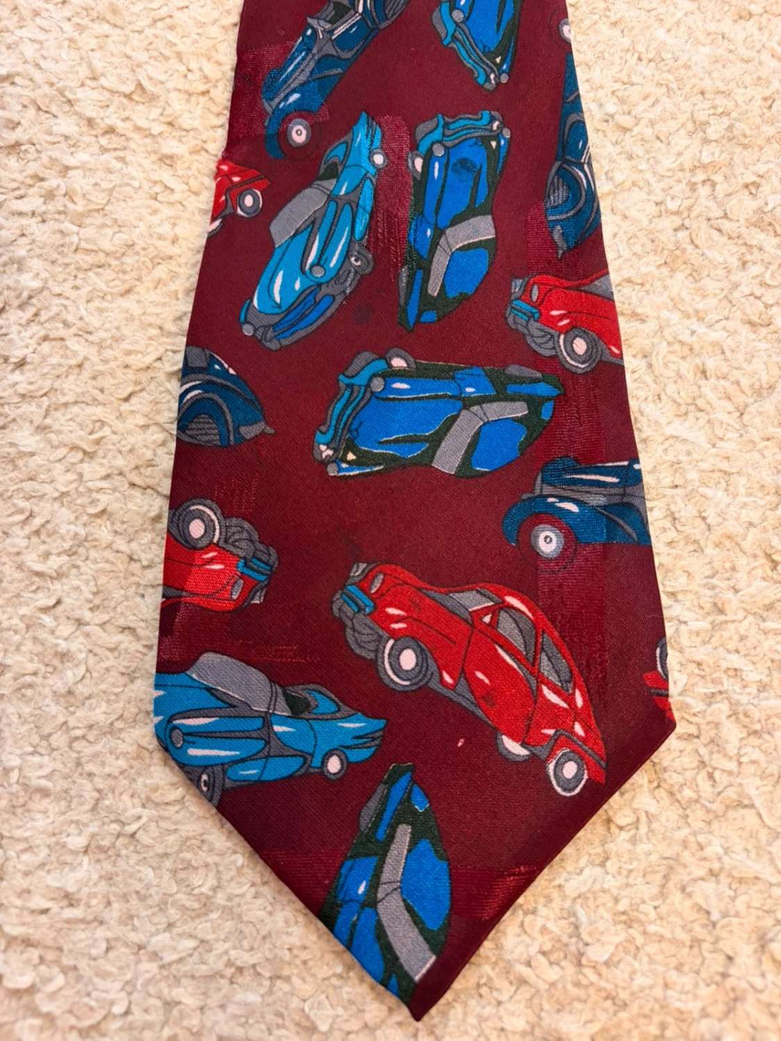 👔 Cravate Gold City - Soie - Motif Voitures