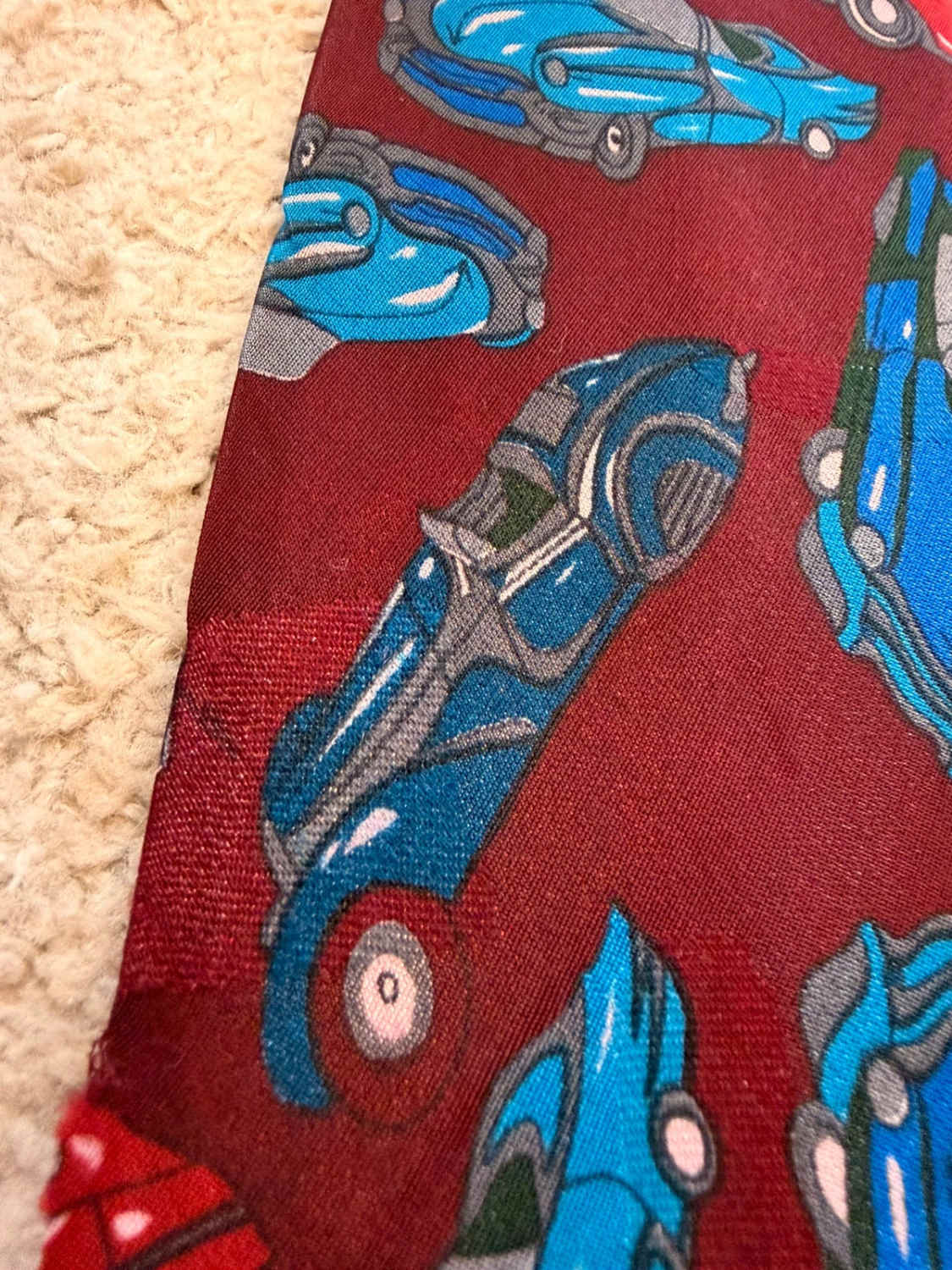 👔 Cravate Gold City - Soie - Motif Voitures