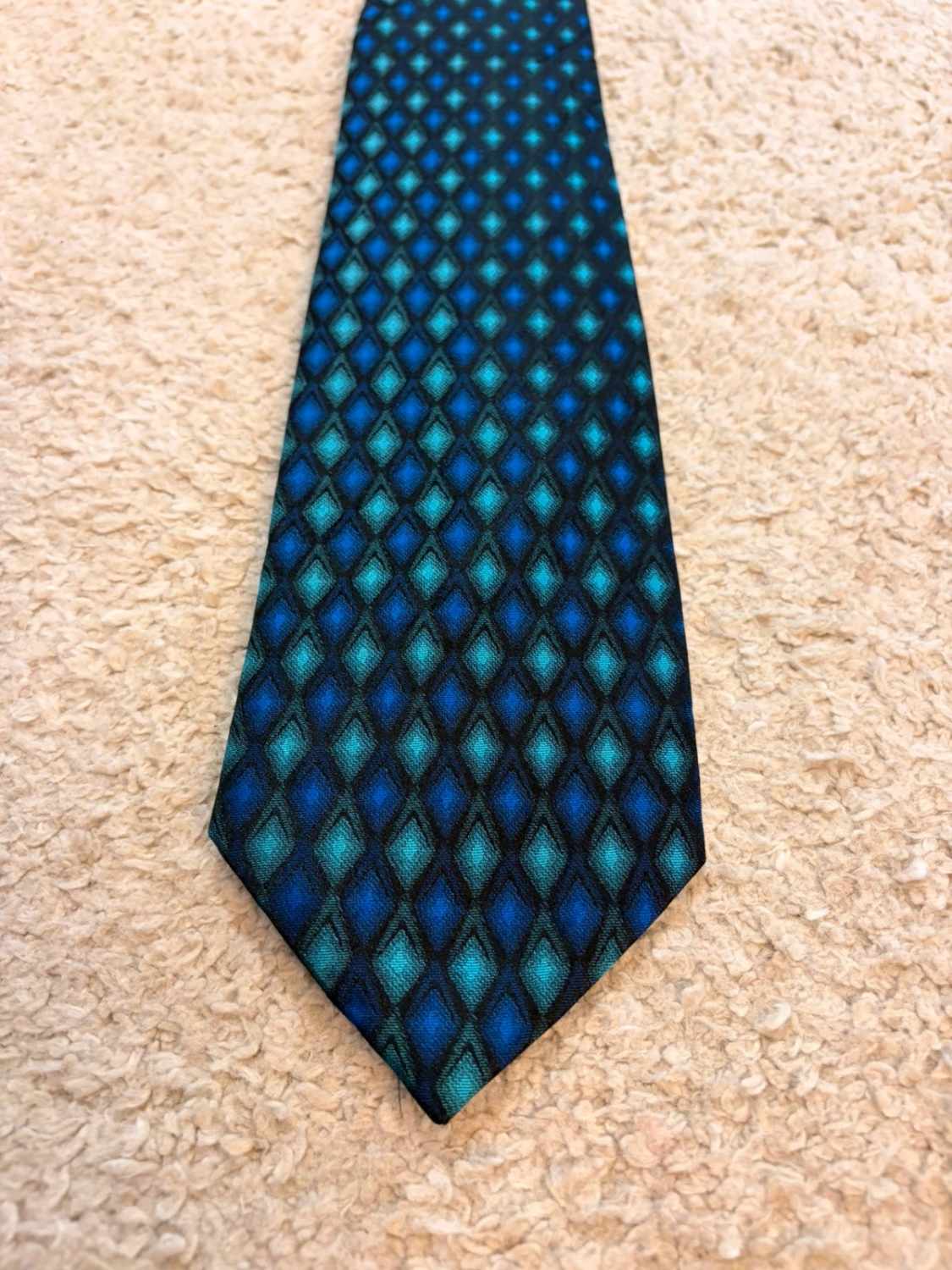 👔 Cravate Van Heusen - Soie "Stain Resistant" - Bleu & Vert