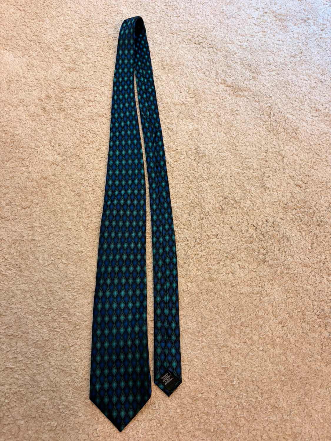 👔 Cravate Van Heusen - Soie "Stain Resistant" - Bleu & Vert