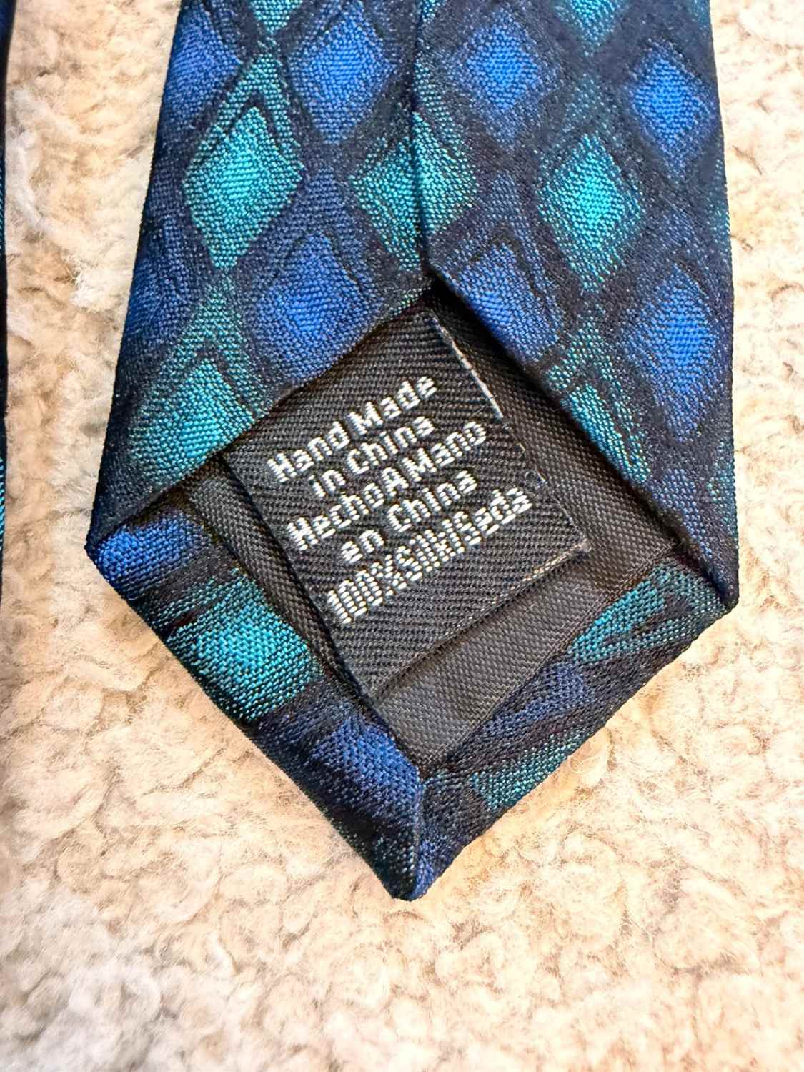👔 Cravate Van Heusen - Soie "Stain Resistant" - Bleu & Vert