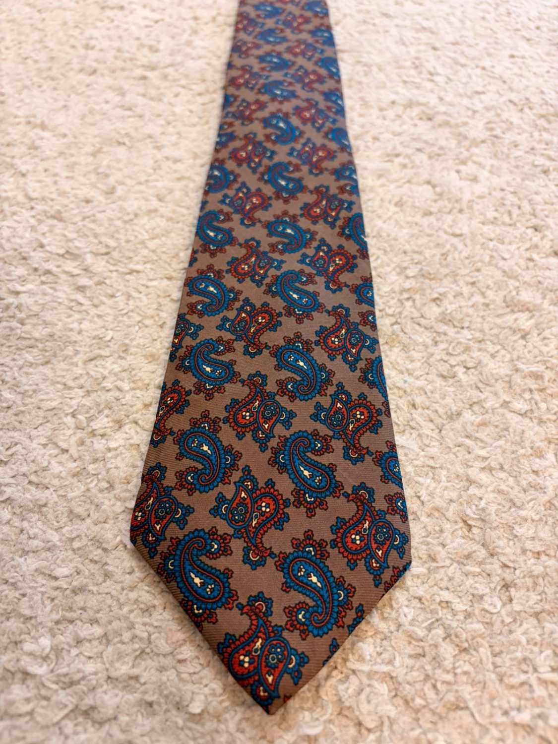 👔 Cravate Wynwood Collection - Soie - Bleu, Rouge & Marron
