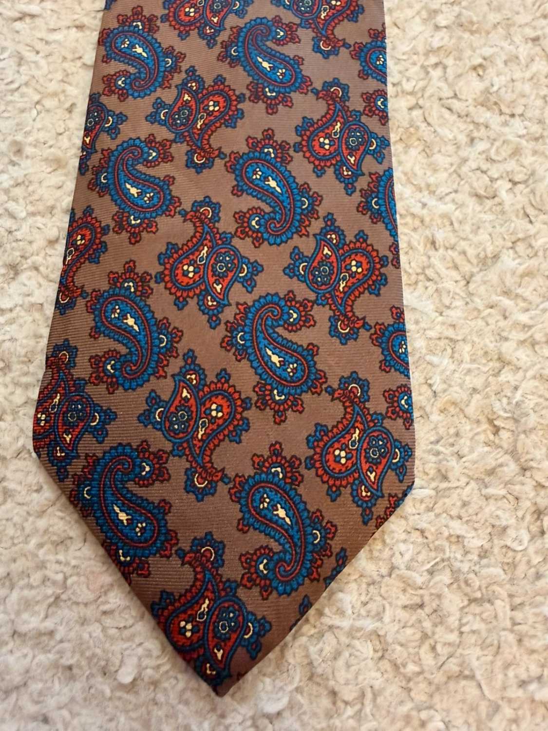 👔 Cravate Wynwood Collection - Soie - Bleu, Rouge & Marron