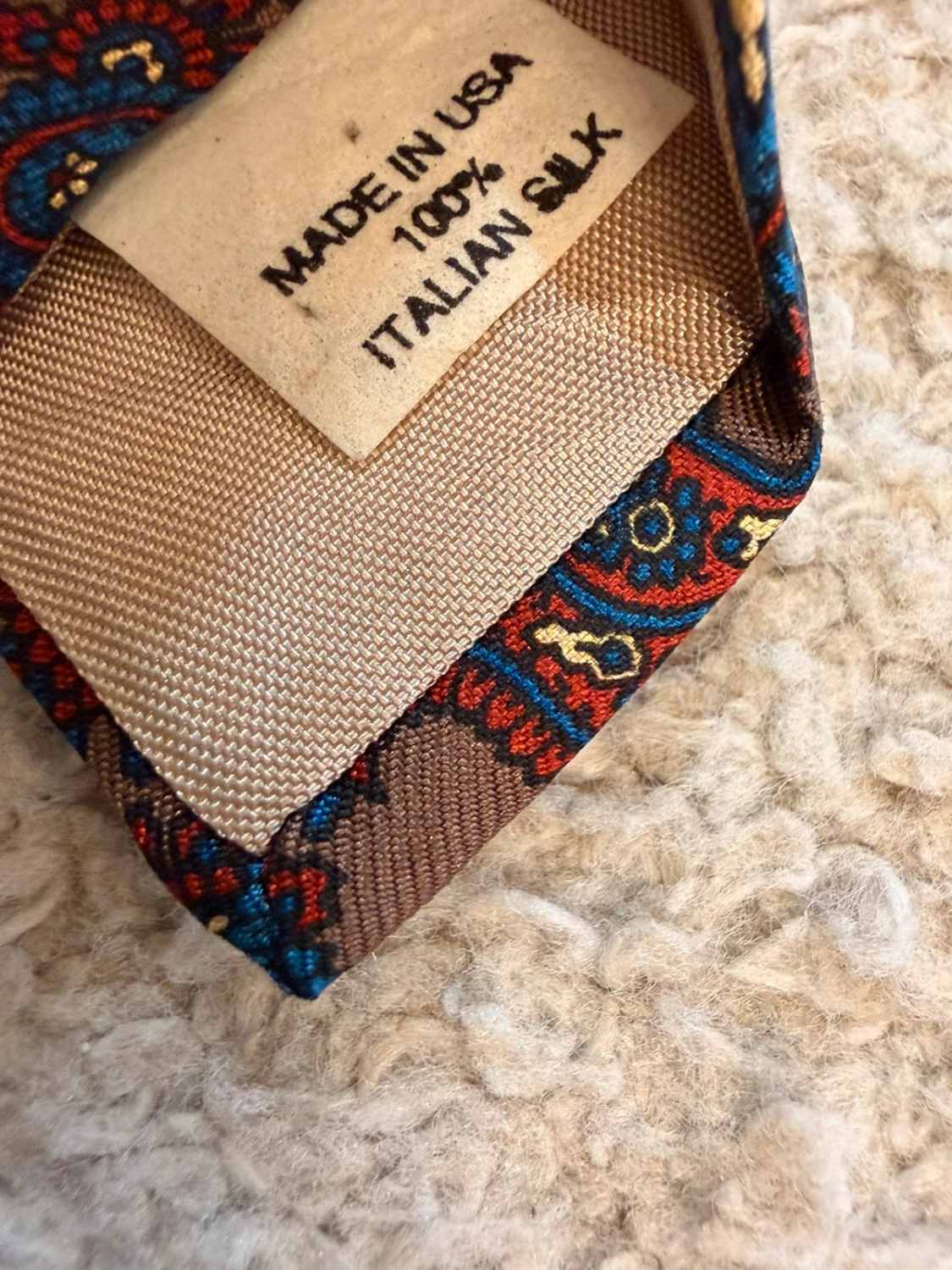 👔 Cravate Wynwood Collection - Soie - Bleu, Rouge & Marron