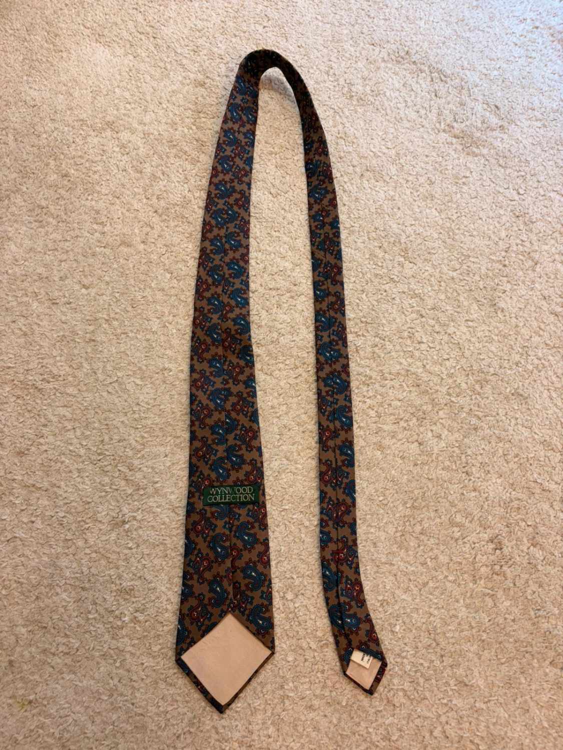👔 Cravate Wynwood Collection - Soie - Bleu, Rouge & Marron