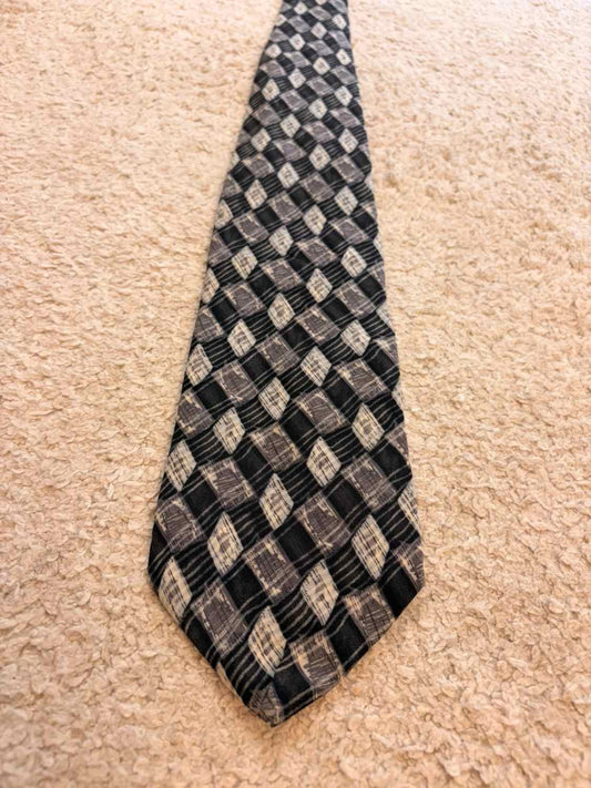 👔 Cravate Zylos George Machado - Soie - Noir, Gris & Beige