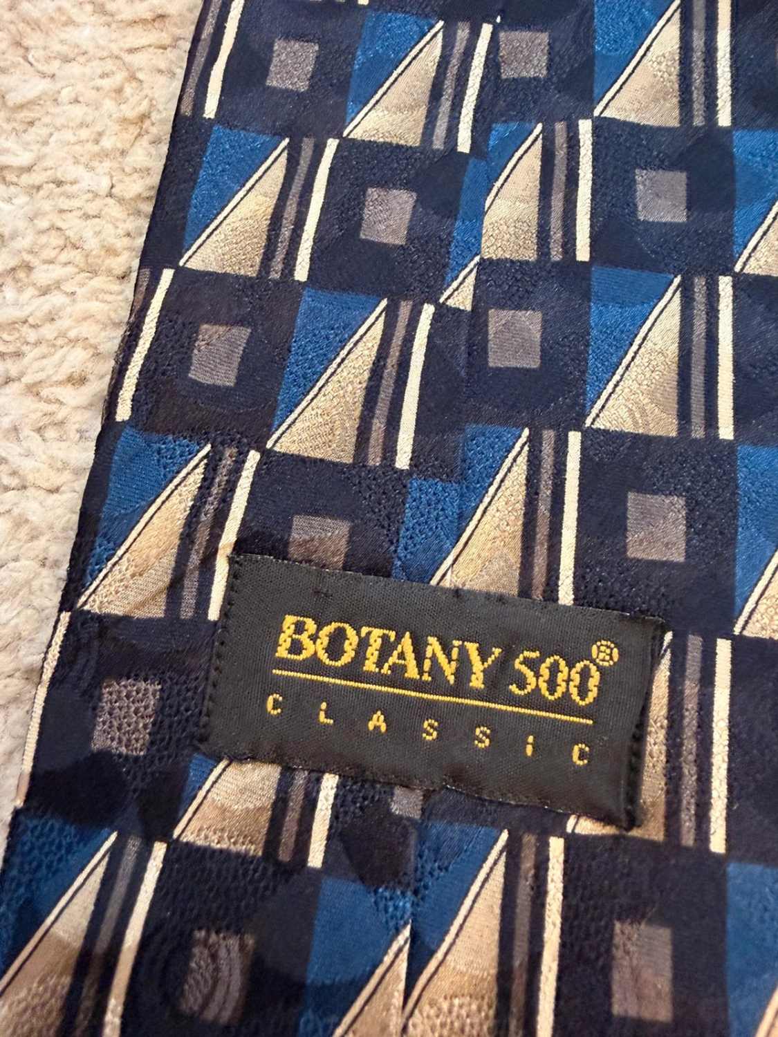 👔 Cravate Botany 500 - Soie - Noir, Bleu & Beige