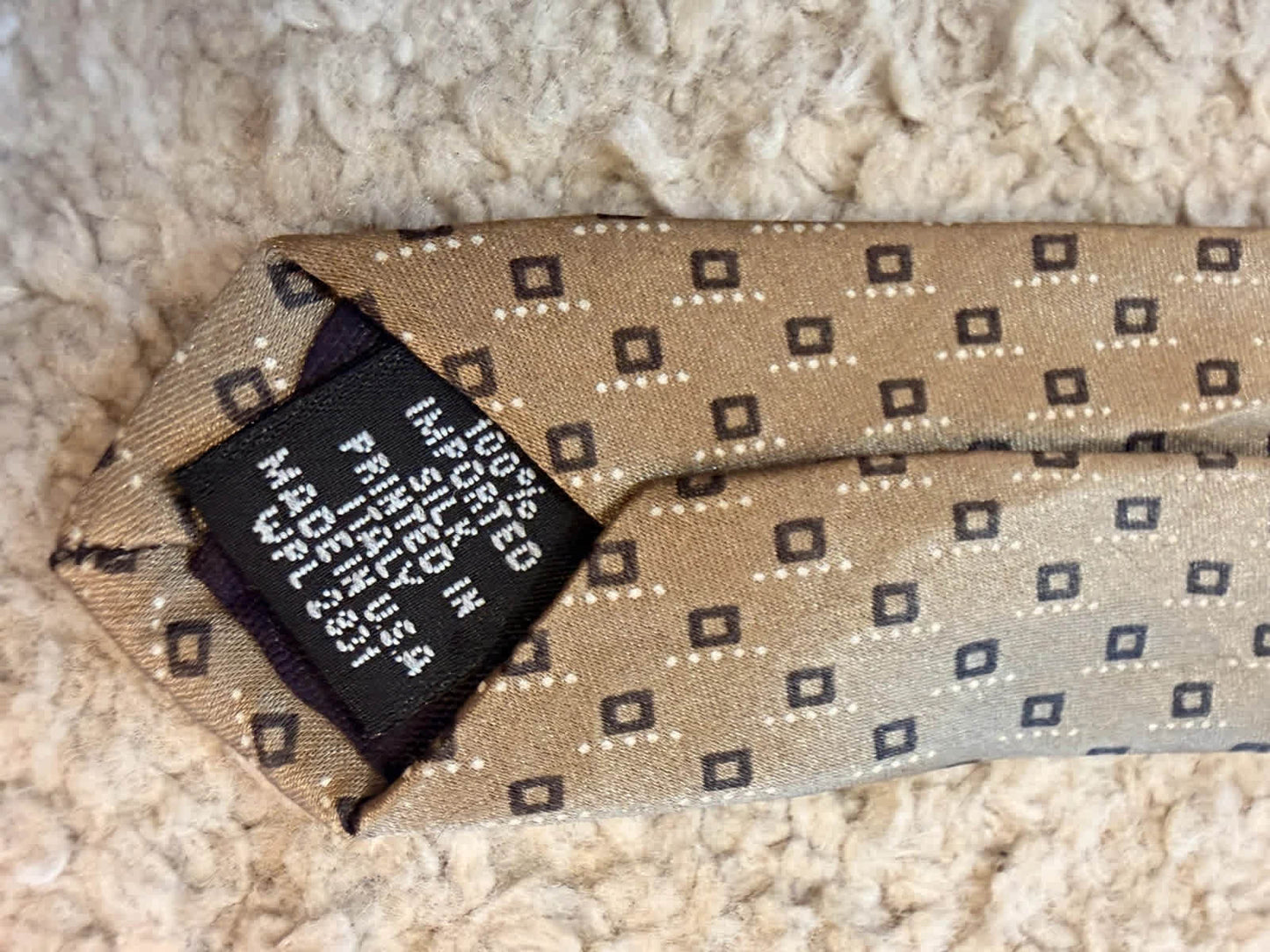 👔 Cravate RBM en Soie - Beige, Noir & Blanc
