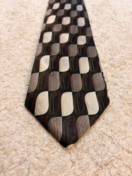 👔 Cravate Croft & Barrow - Soie - Noir, Bordeaux & Beige