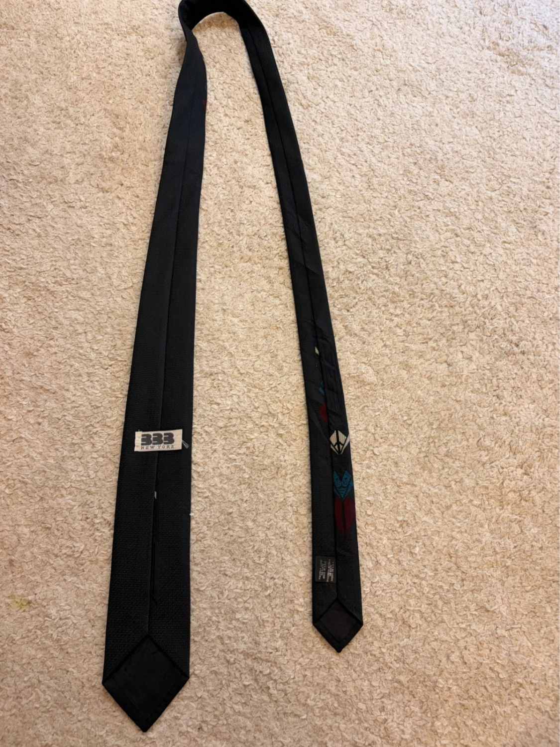 👔 Cravate 333 New York - Polysilk - Noir, Bordeaux & Bleu