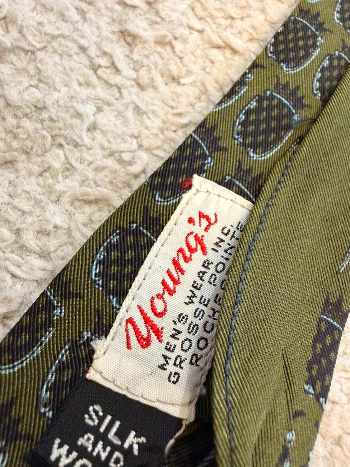 👔 Cravate Young’s - Mélange Soie & Laine - Kaki