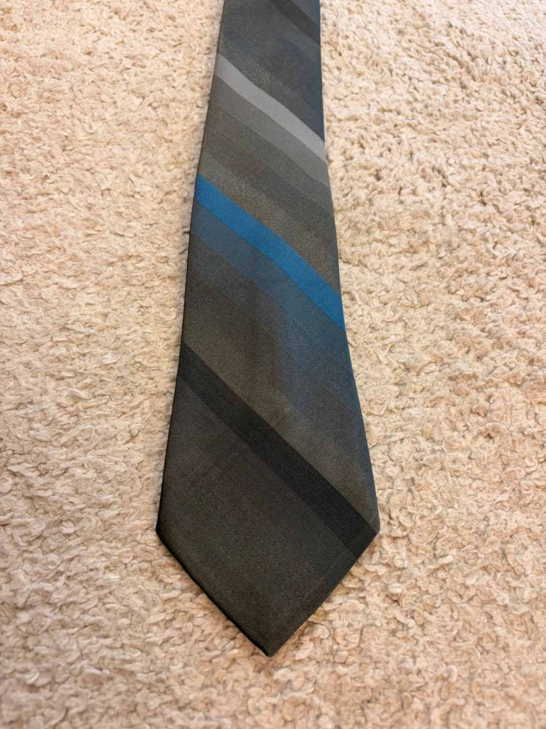 👔 Cravate Rayee Don Loper - Gris & Bleu