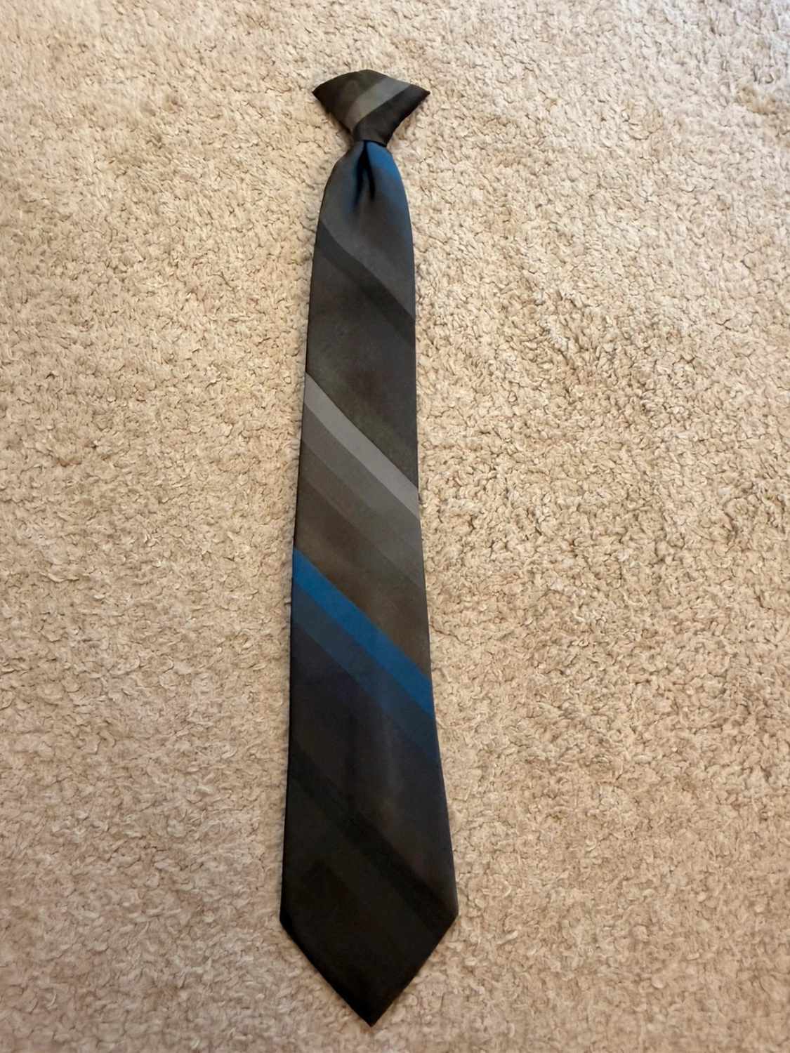 👔 Cravate Rayee Don Loper - Gris & Bleu
