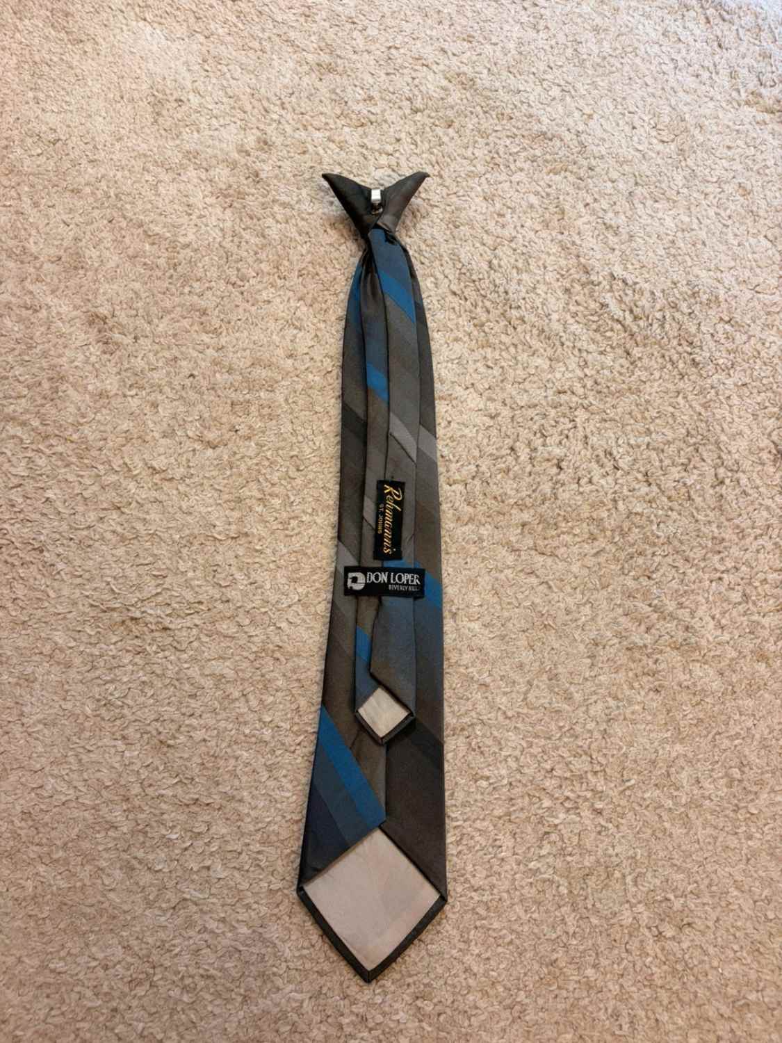 👔 Cravate Rayee Don Loper - Gris & Bleu