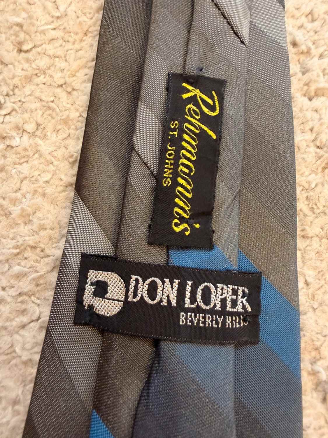 👔 Cravate Rayee Don Loper - Gris & Bleu