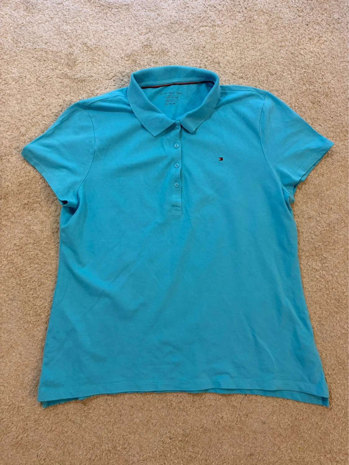 👕 Polo Tommy Hilfiger XL - Turquoise - Femme