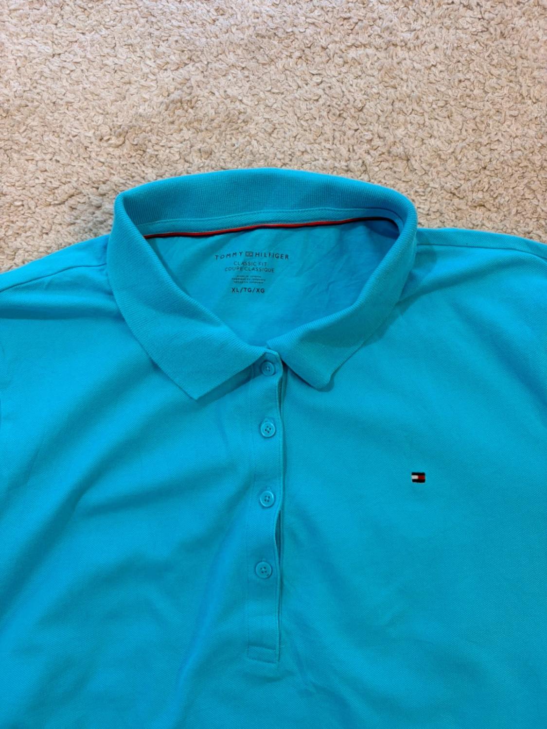 👕 Polo Tommy Hilfiger XL - Turquoise - Femme