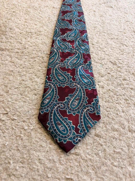👔 Cravate Stafford - Soie - Bordeaux & Vert