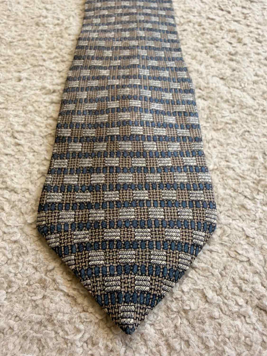 👔 Cravate Elizabeth Nell - Soie - Bleu & Beige