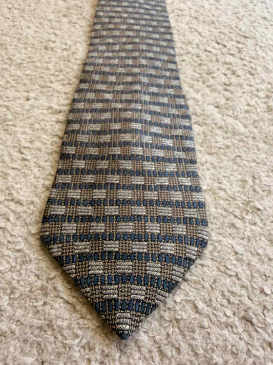 👔 Cravate Elizabeth Nell - Soie - Bleu & Beige