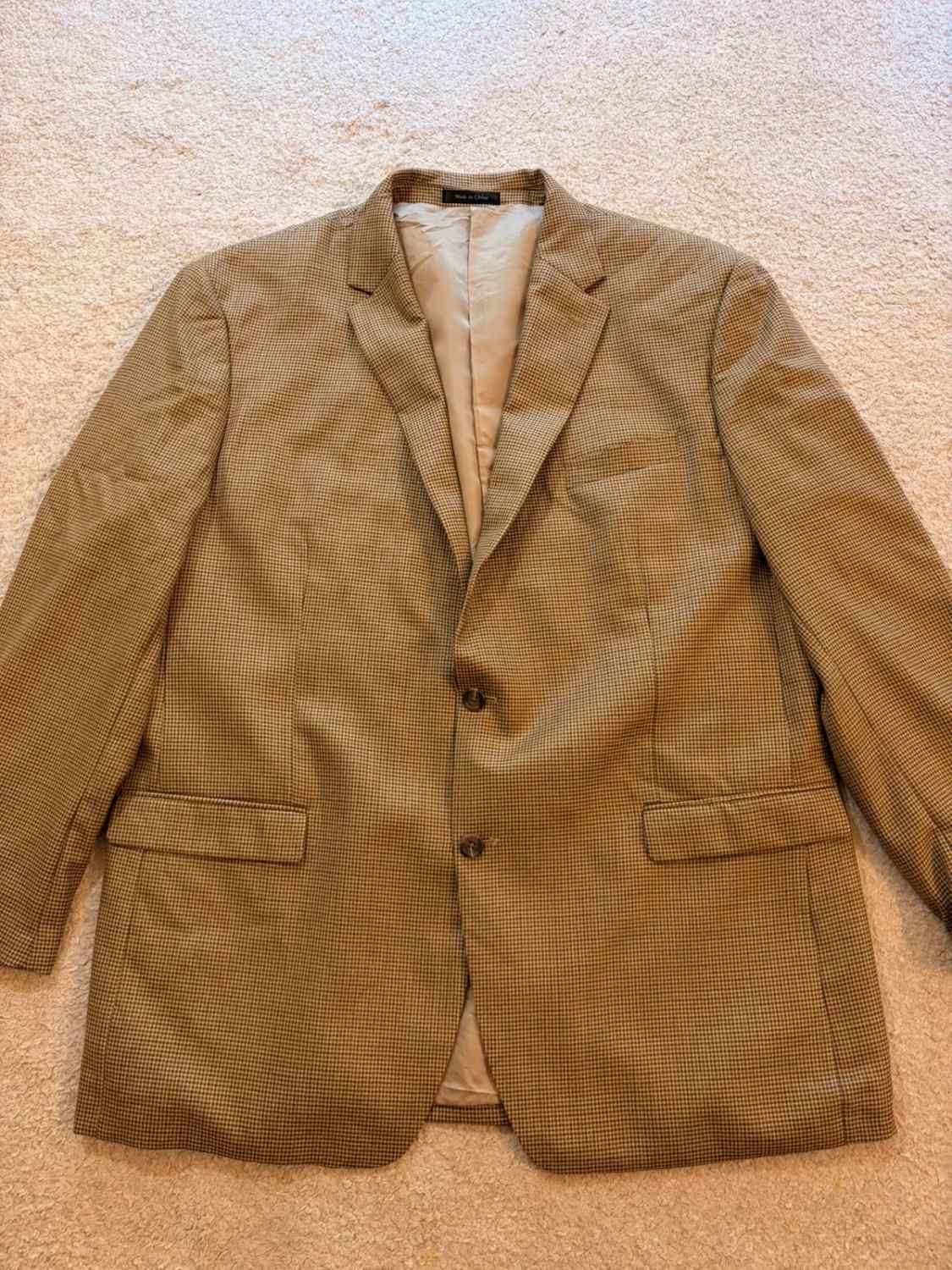 Blazer Chaps 48L/XXL - Quadri Marrone/Beige - Seta & Lana