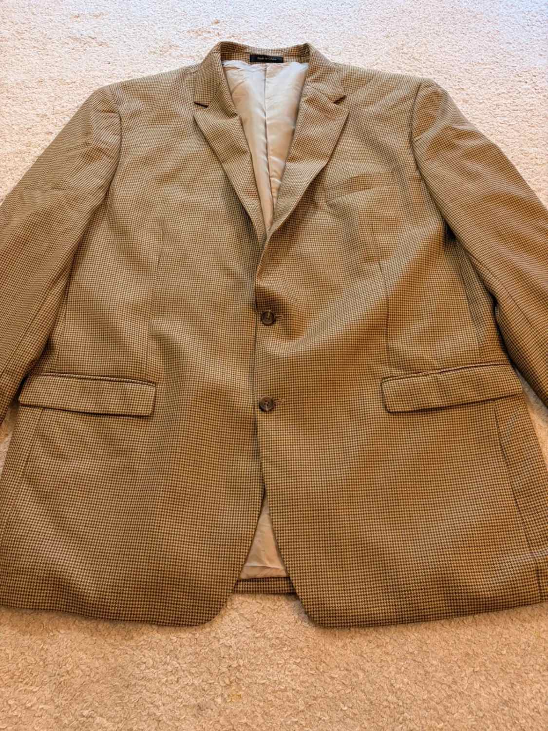 Blazer Chaps 48L/XXL - Quadri Marrone/Beige - Seta & Lana