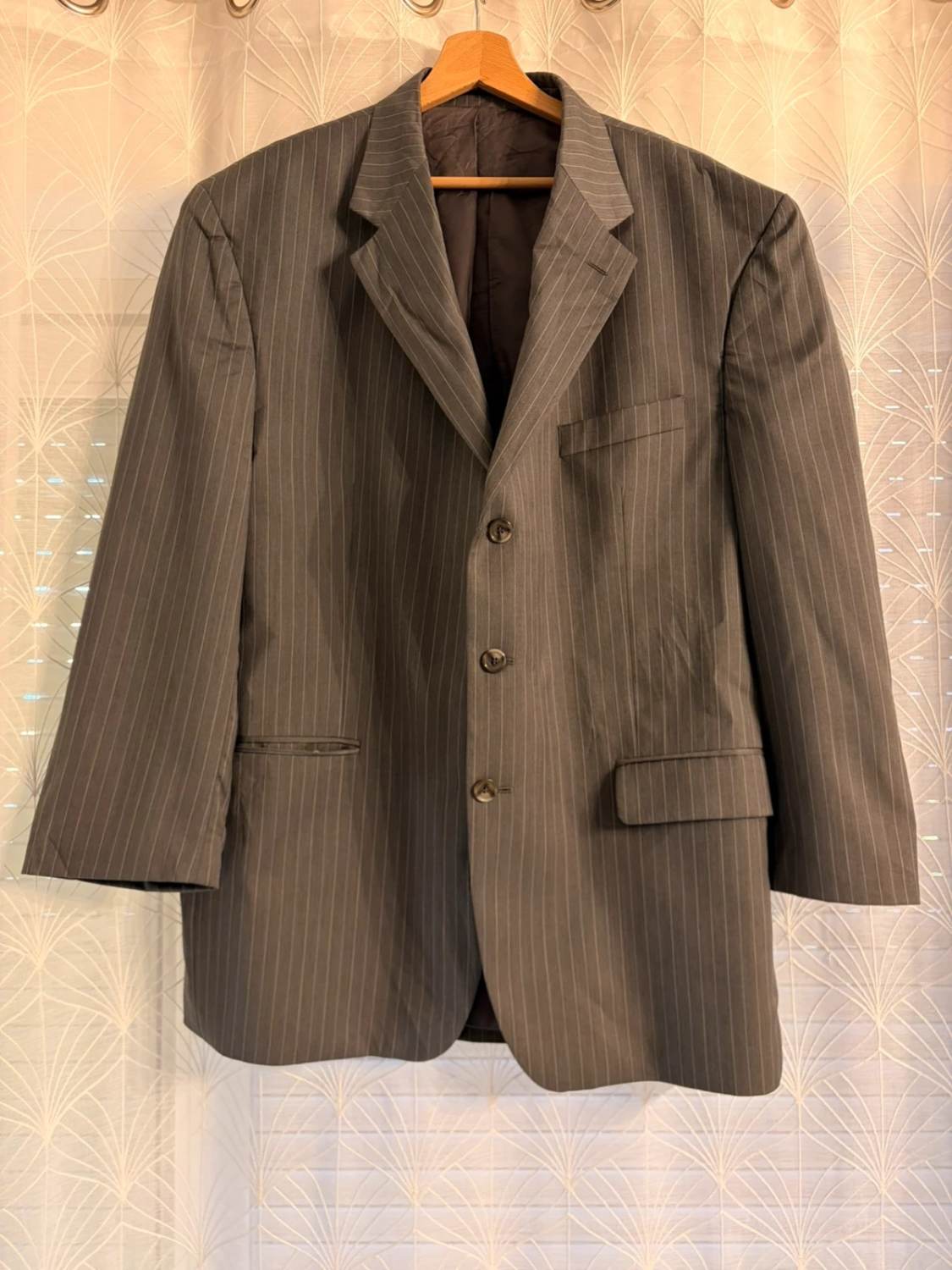 Blazer Chaps L - Righe Grigio/Bianco - Lana Vergine