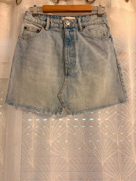 Jupe en Jean Zara Bleu Clair - Taille M